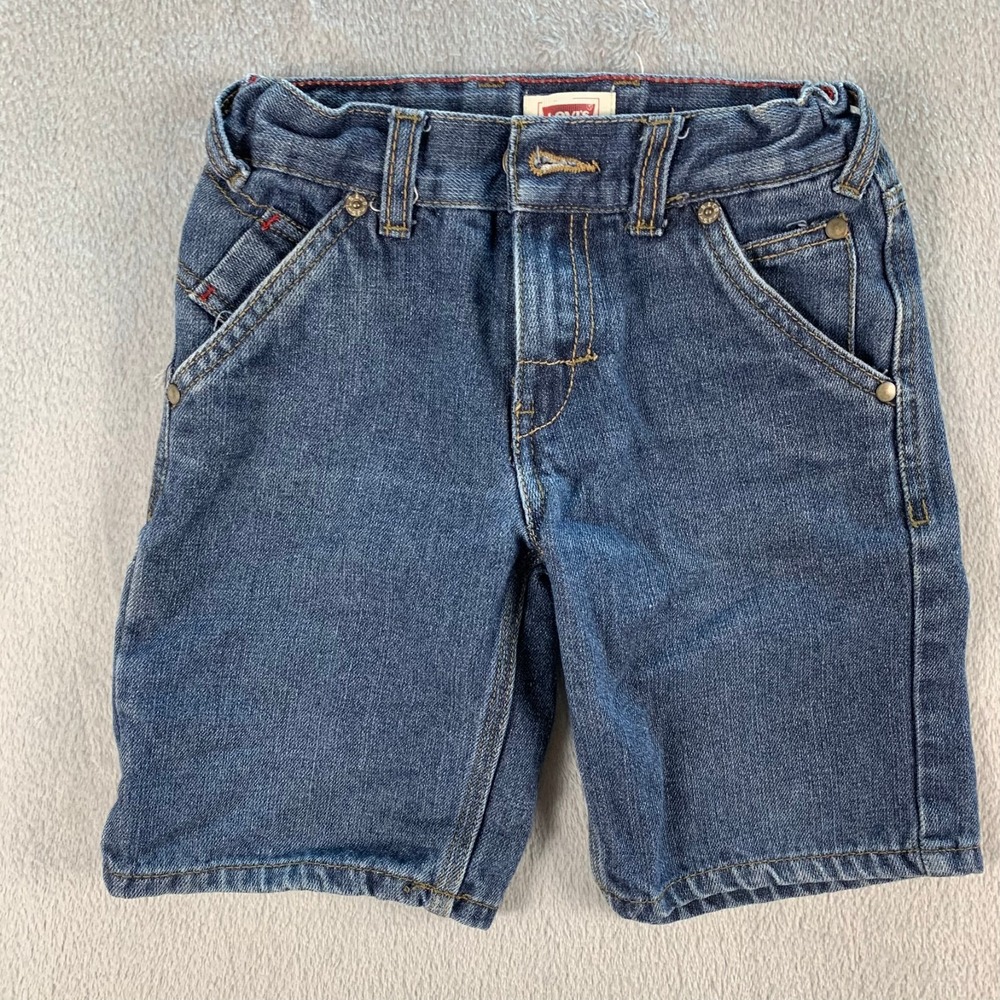 Levi's Denim Carpenter‎ Shorts Boys Size 6 Blue Medium Wash Adjustable Waist